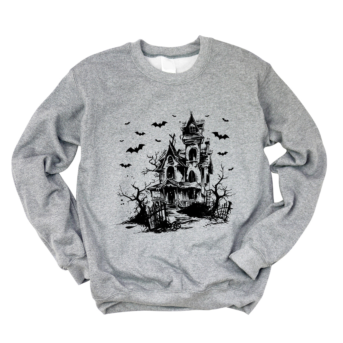 Haunted House And Bats - Women's Graphic Sweatshirt