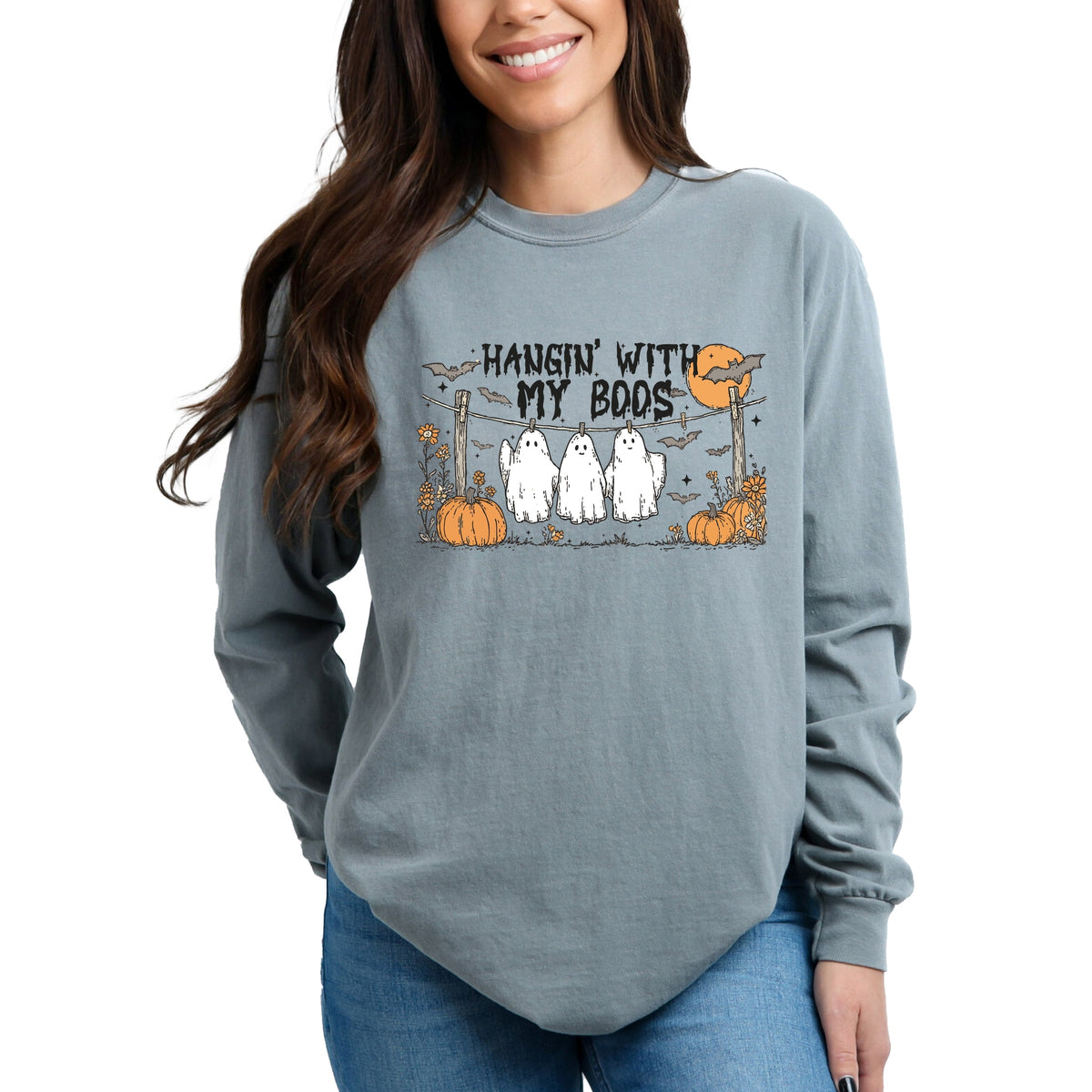 Hangin' With My Boos - Garment Dyed Long Sleeve