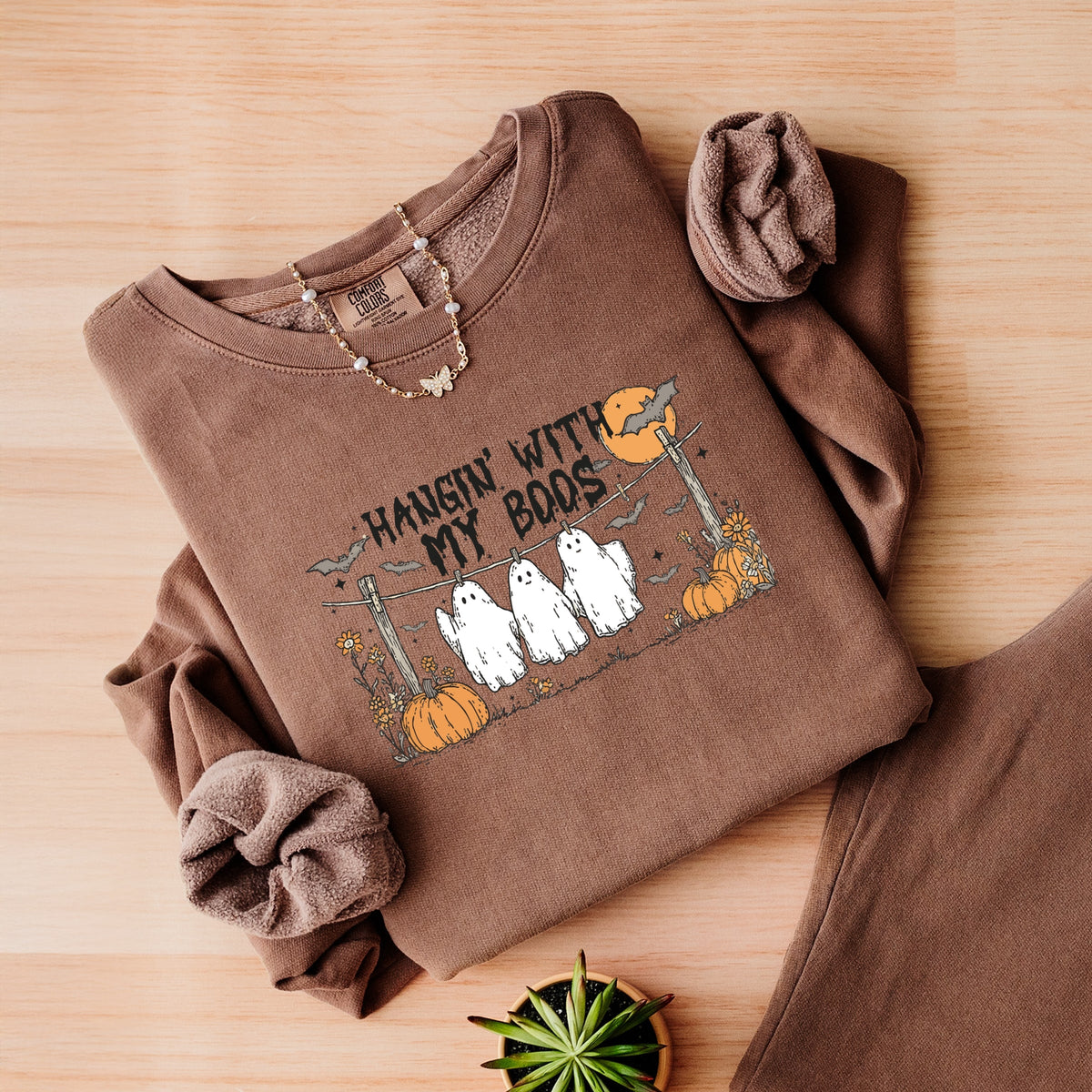 Hangin' With My Boos - Lightweight Garment Dyed Sweatshirt