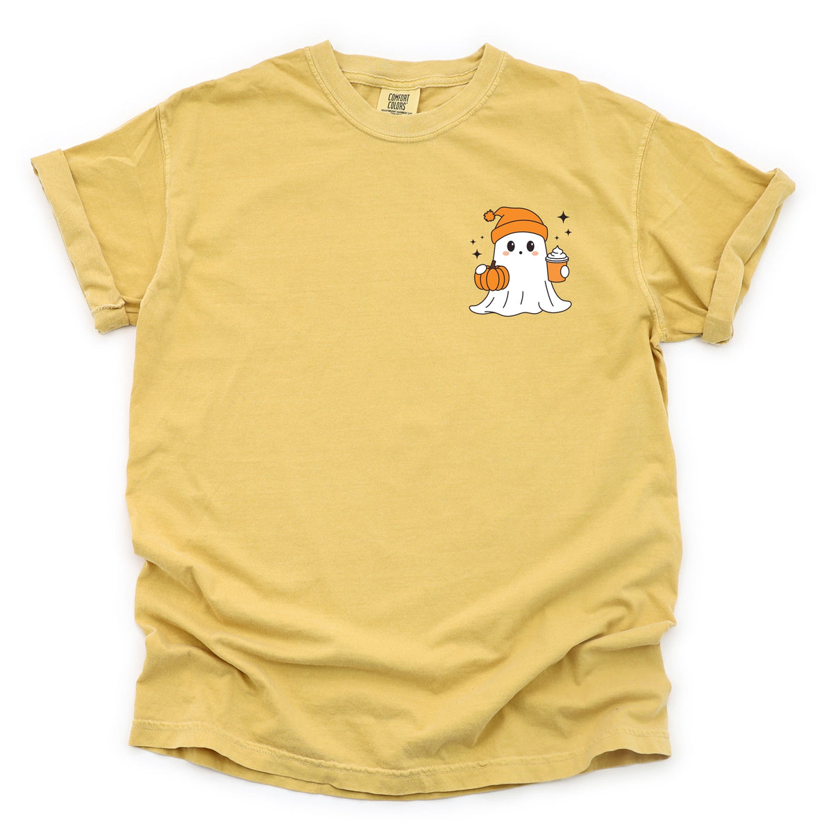Ghost Pumpkin Spice Sparkle - Women's Garment Dyed Graphic T-Shirt