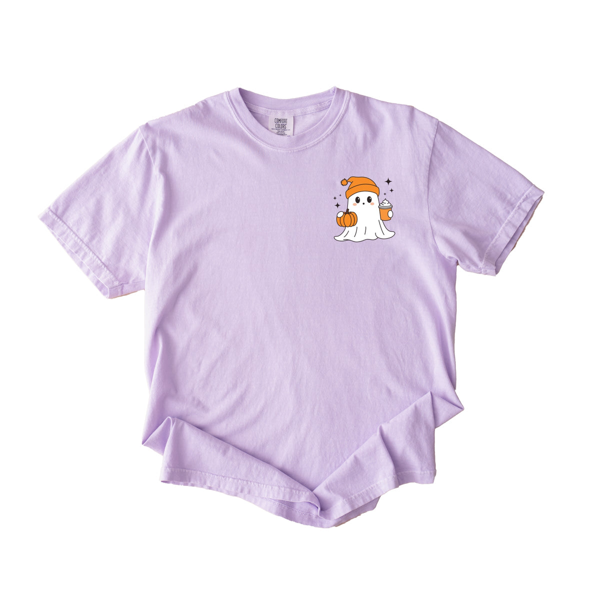 Ghost Pumpkin Spice Sparkle - Women's Garment Dyed Graphic T-Shirt