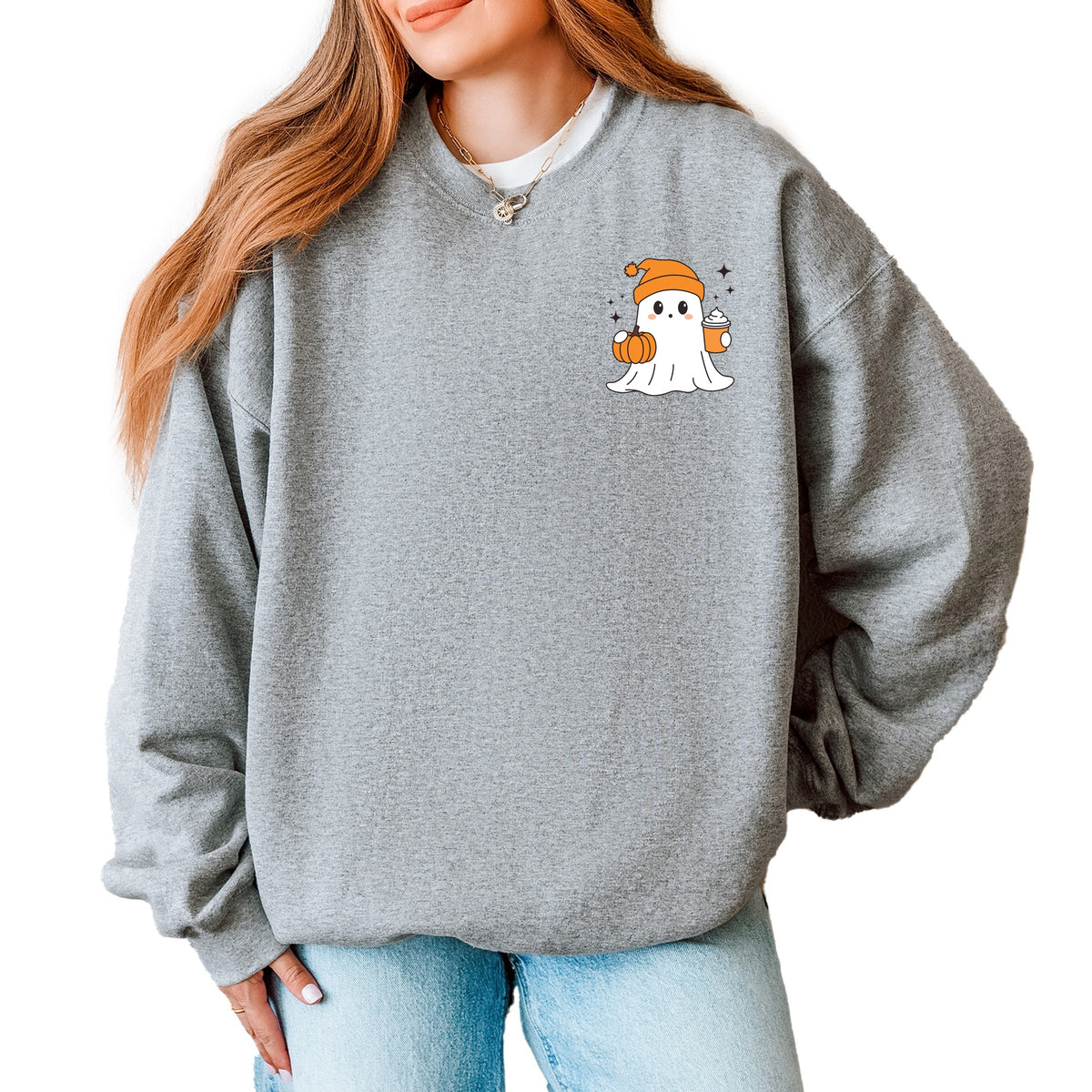 Ghost Pumpkin Spice Sparkle - Women's Graphic Sweatshirt