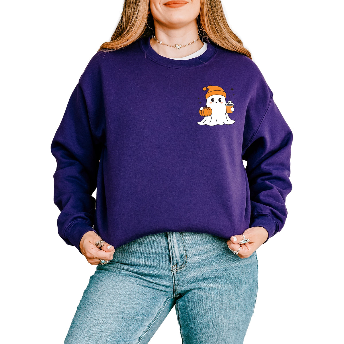 Ghost Pumpkin Spice Sparkle - Women's Graphic Sweatshirt