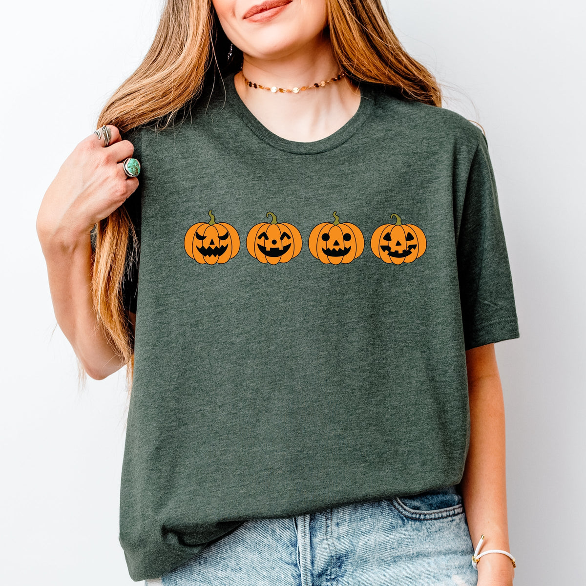 Four Pumpkins - Women's Short Sleeve Graphic T-Shirt