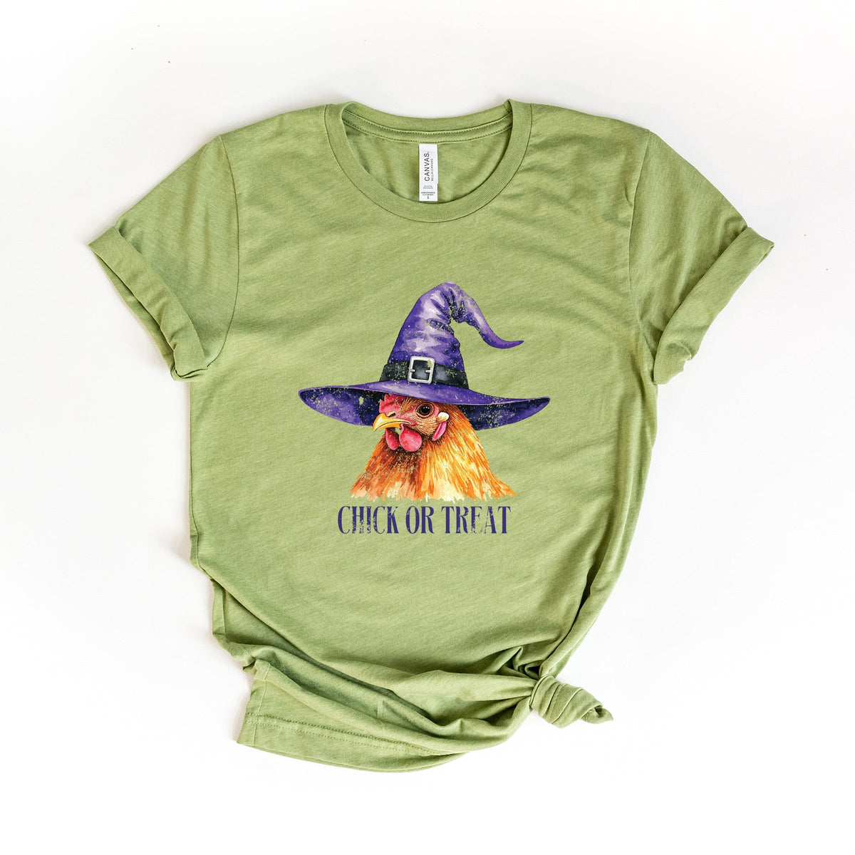 Chick Or Treat Watercolor Distressed - Women's Short Sleeve Graphic T-Shirt