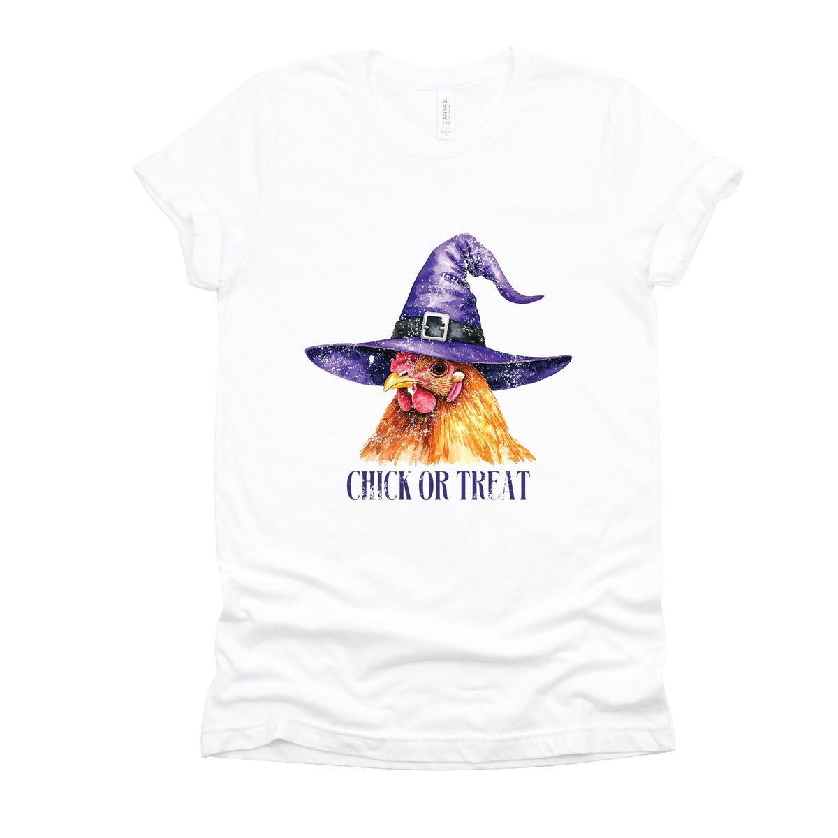 Chick Or Treat Watercolor Distressed - Women's Short Sleeve Graphic T-Shirt