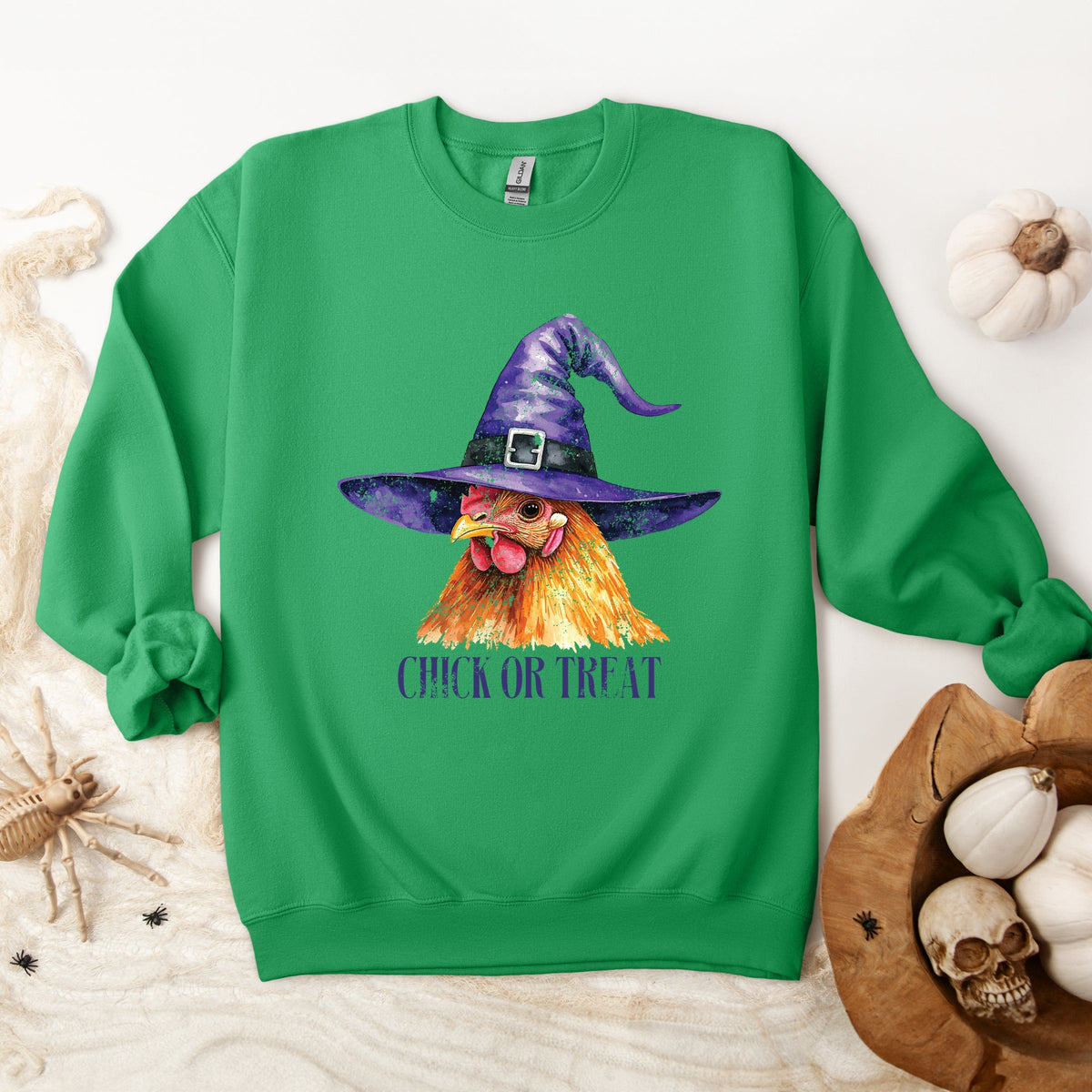 Chick Or Treat Watercolor Distressed - Women's Graphic Sweatshirt