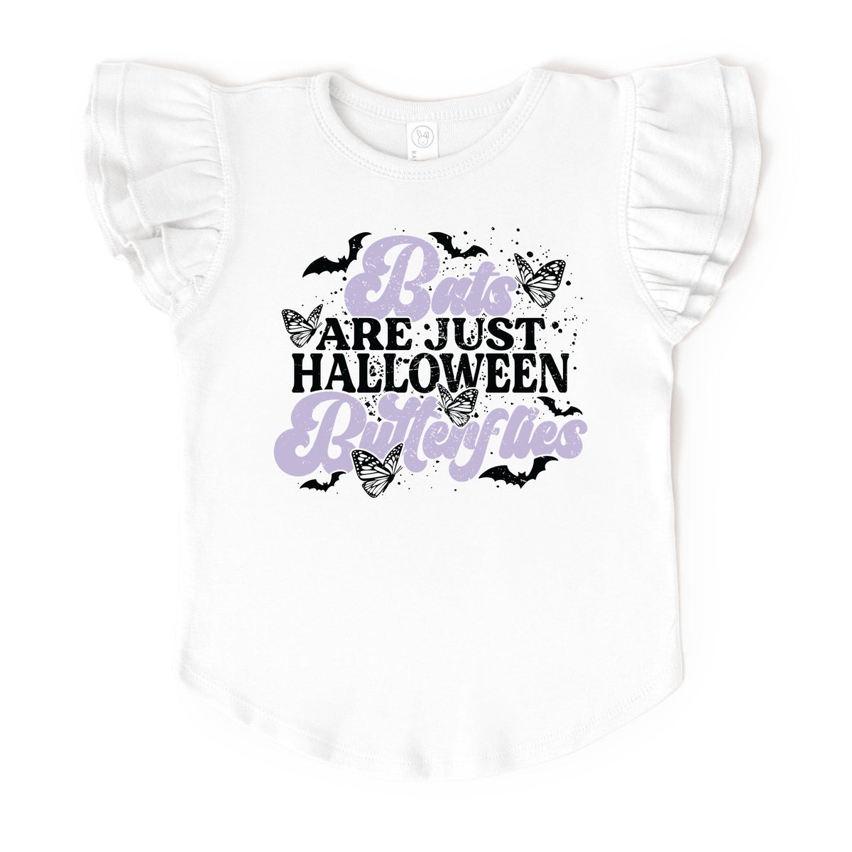 Bats Are Just Halloween Butterflies - Flutter Sleeve Graphic T-Shirt
