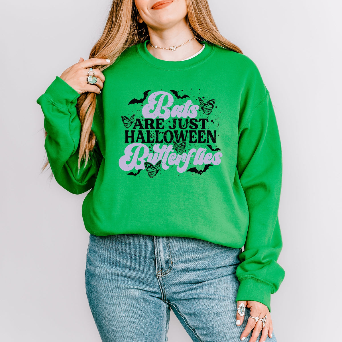 Bats Are Just Halloween Butterflies -  Womens Sweatshirt