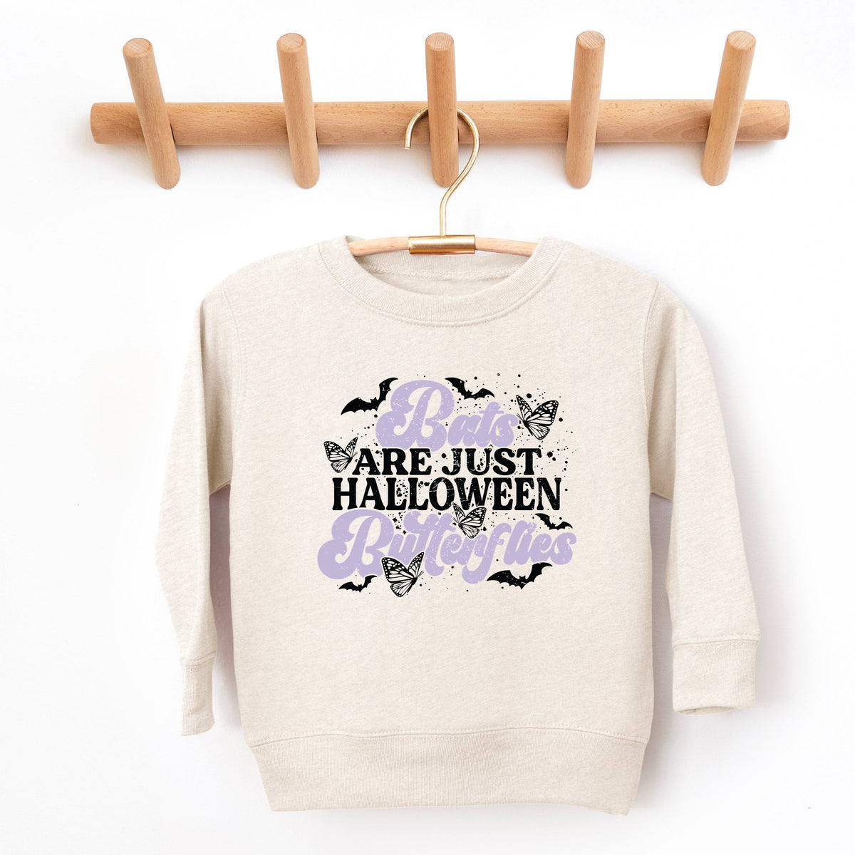 Bats Are Just Halloween Butterflies - Toddler Graphic Sweatshirt
