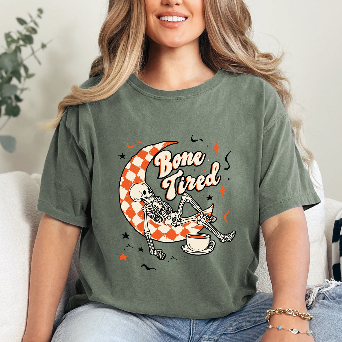 Bone Tired Moon - Women's Garment Dyed Tee