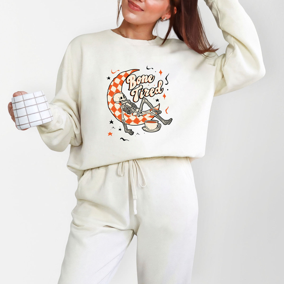 Bone Tired Moon - Women's Lightweight Garment Dyed Sweatshirt