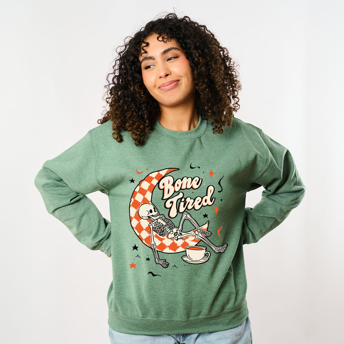 Bone Tired Moon -  Womens Sweatshirt