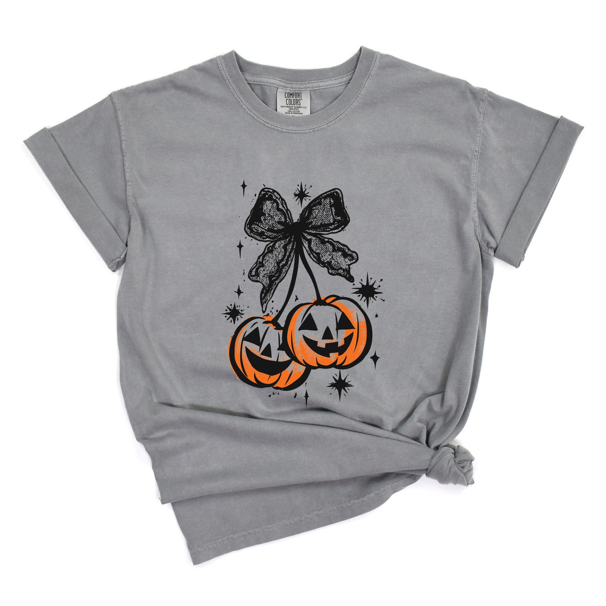 Coquette Pumpkin Cherries - Women's Garment Dyed Tee