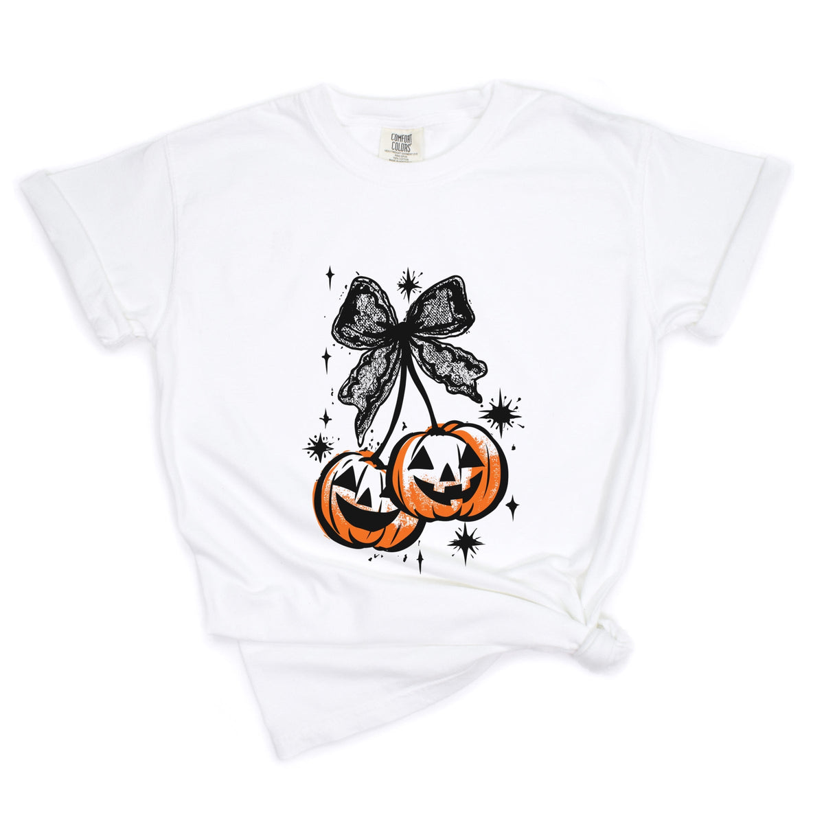 Coquette Pumpkin Cherries - Women's Garment Dyed Tee