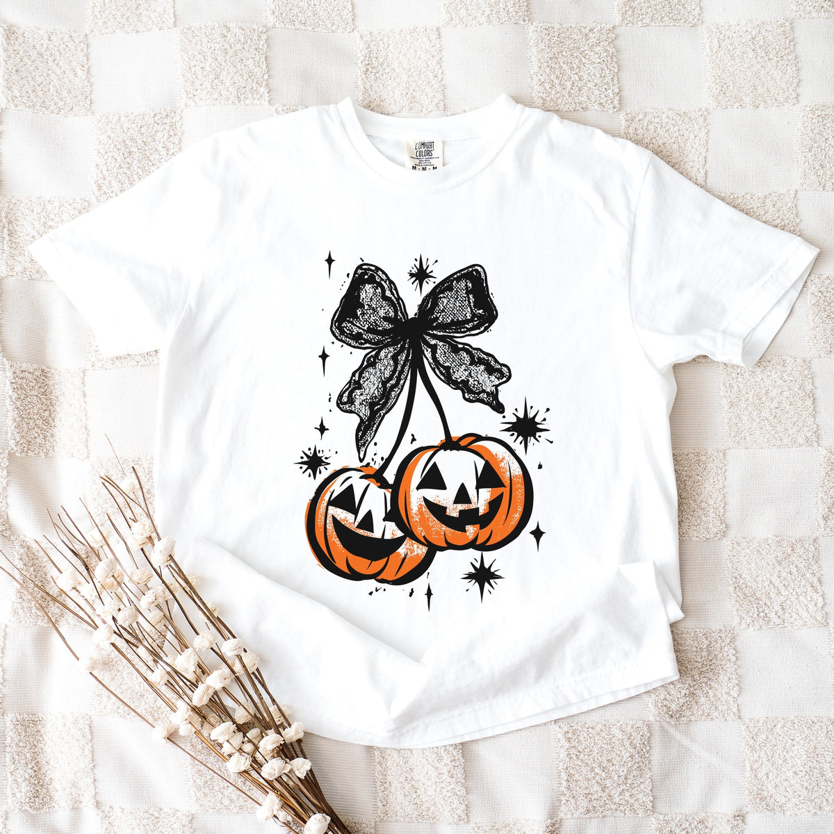Coquette Pumpkin Cherries - Women's Garment Dyed Tee