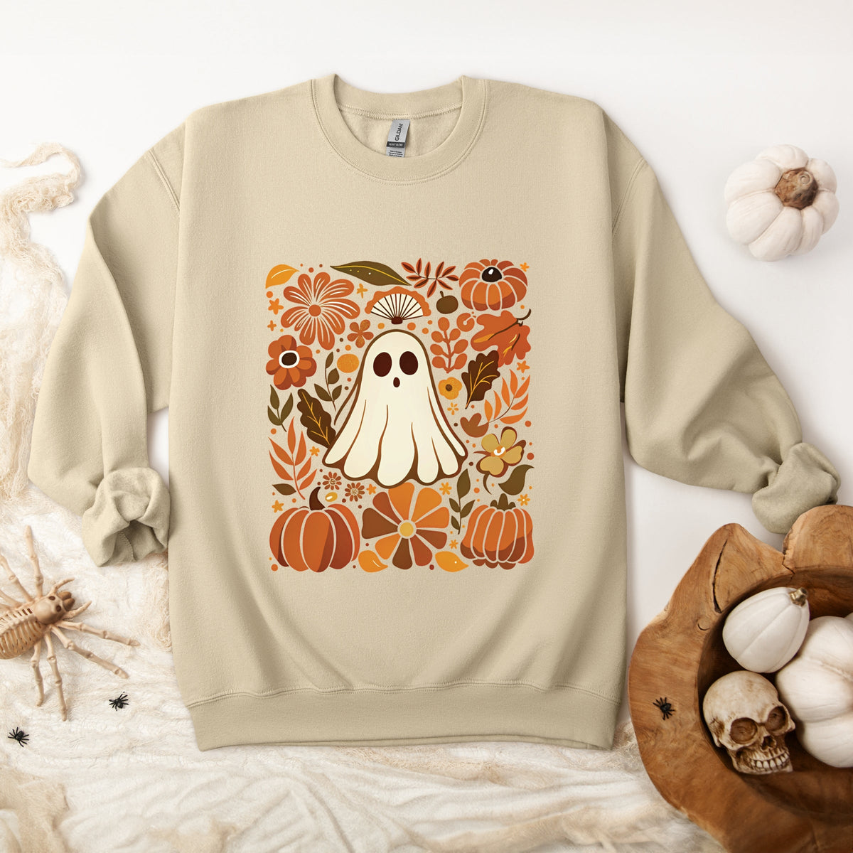 Ghost Floral Collage -  Womens Sweatshirt