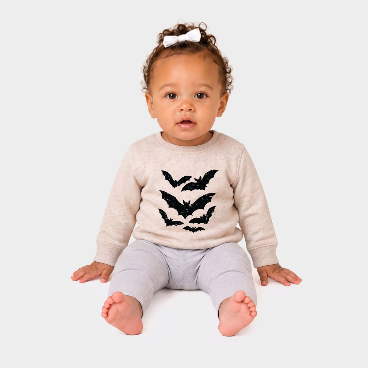 Halloween Bats Distressed - Infant Crew Fleece Sweatshirt