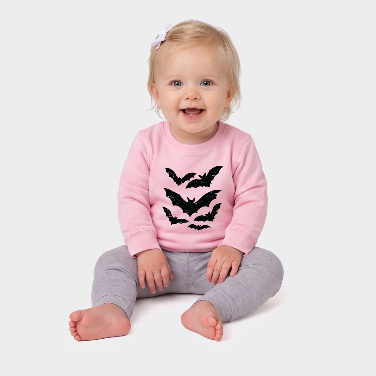 Halloween Bats Distressed - Infant Crew Fleece Sweatshirt