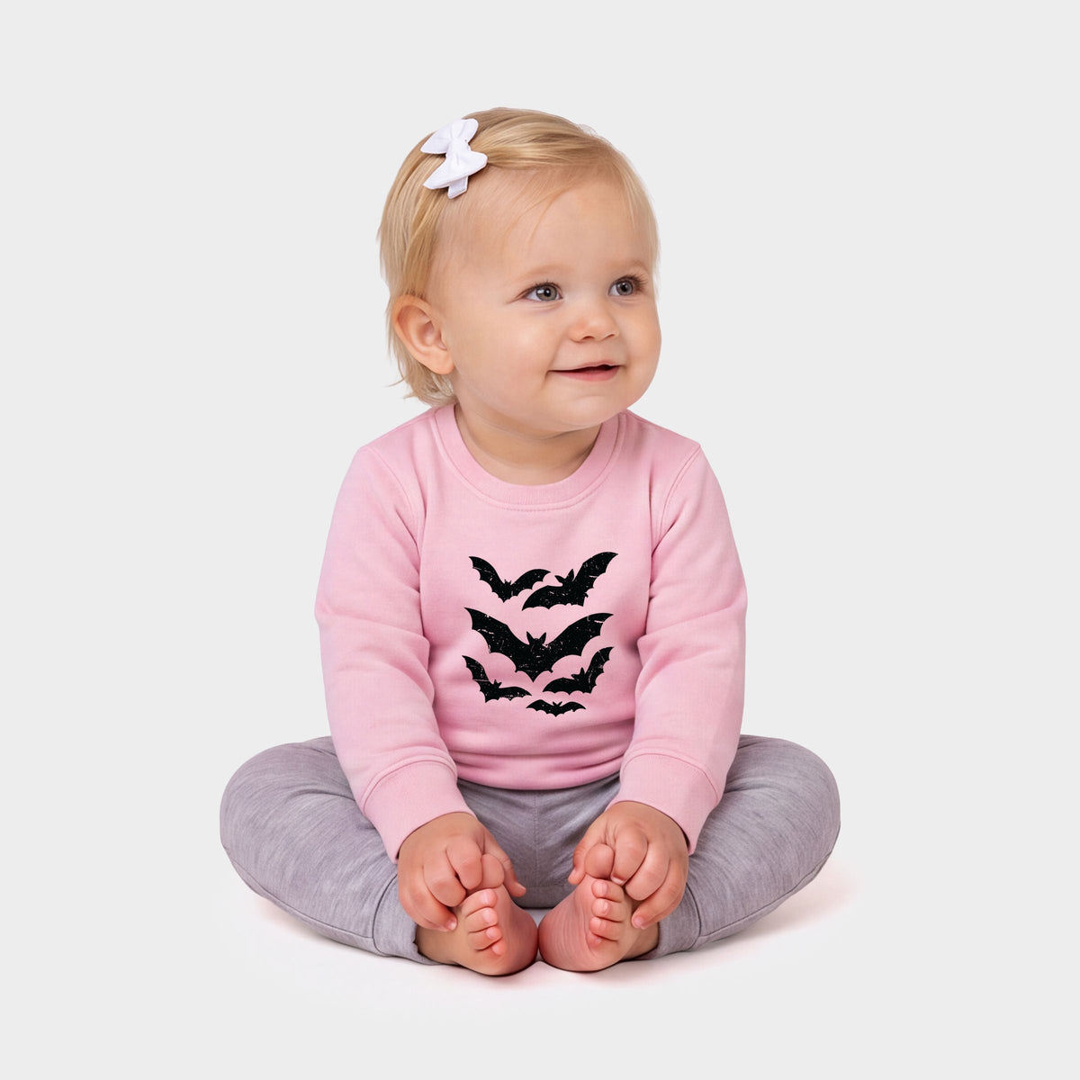 Halloween Bats Distressed - Infant Crew Fleece Sweatshirt