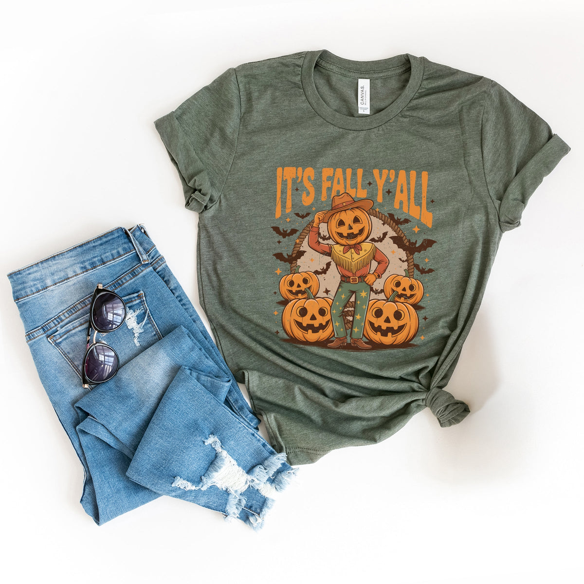 It's Fall Y'all Pumpkin Cowboy - Short Sleeve Tee