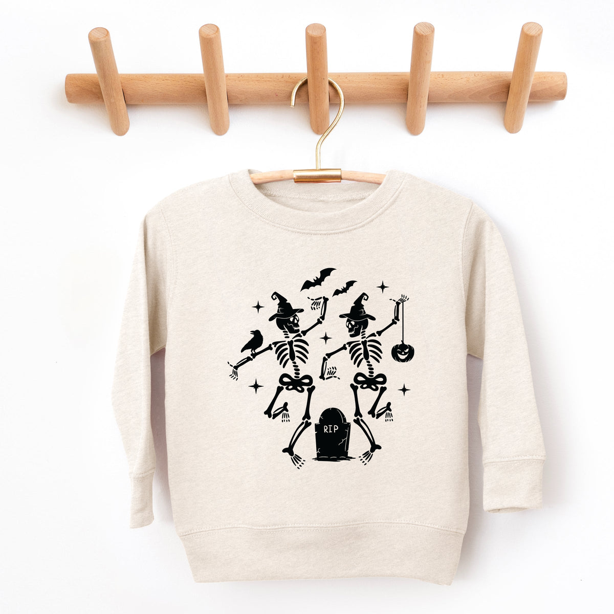 Two Skeletons Dancing Grave - Toddler Graphic Sweatshirt and Youth Graphic Sweatshirt