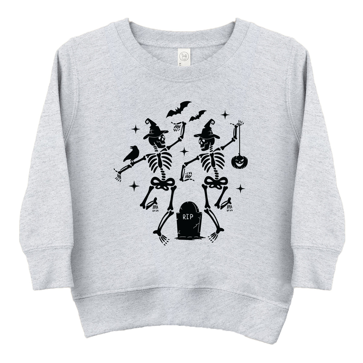 Two Skeletons Dancing Grave - Toddler Graphic Sweatshirt and Youth Graphic Sweatshirt