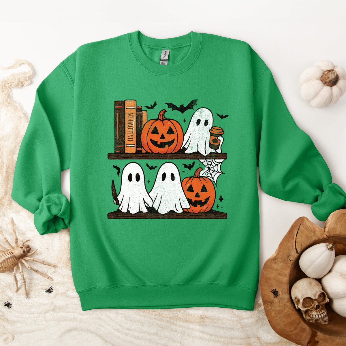 Halloween Bookshelf Ghosts - Sweatshirt