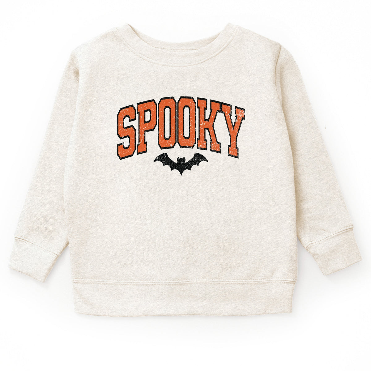 Varsity Spooky Bat Distressed - Toddler Graphic Sweatshirt and Youth Graphic Sweatshirt