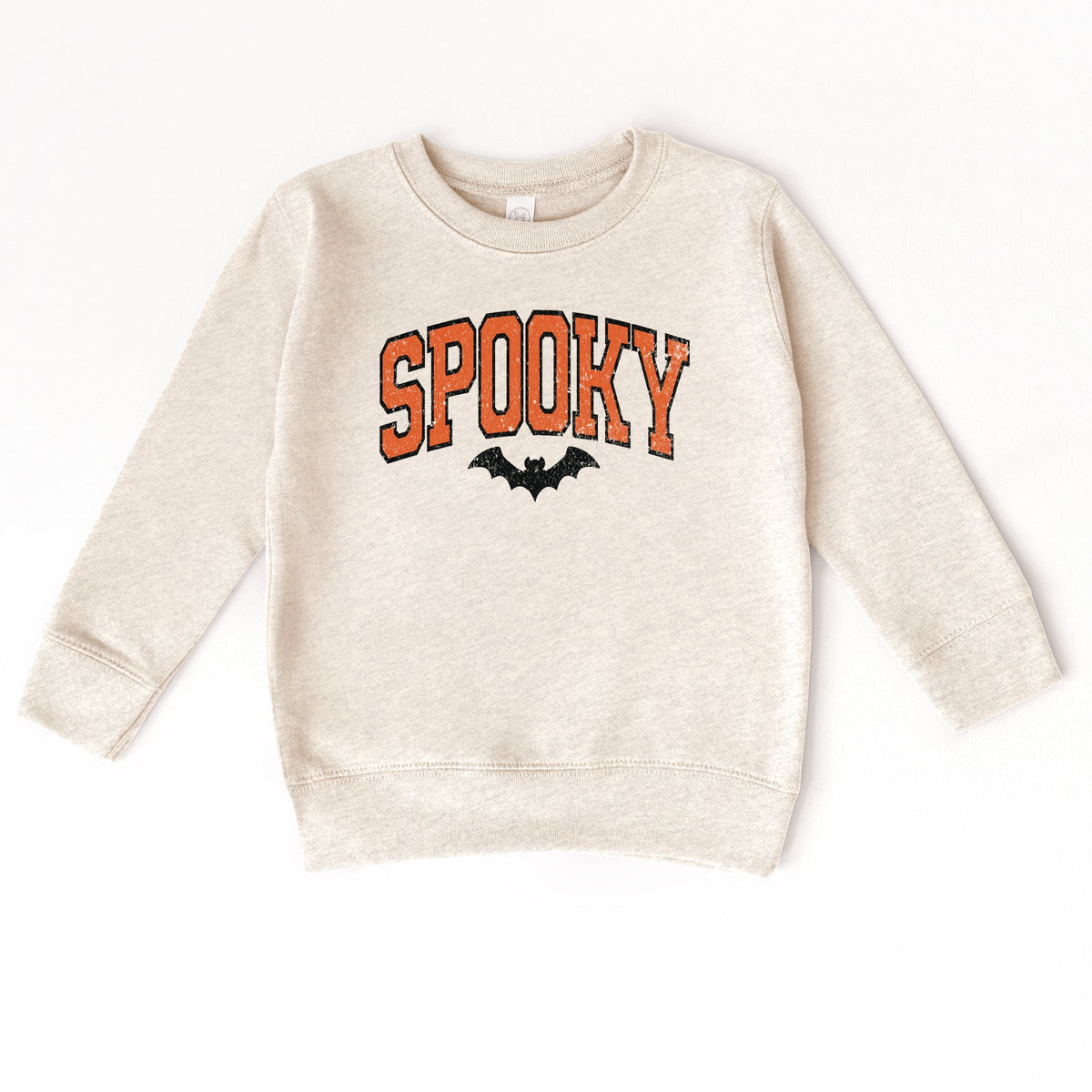 Varsity Spooky Bat Distressed - Toddler Graphic Sweatshirt and Youth Graphic Sweatshirt