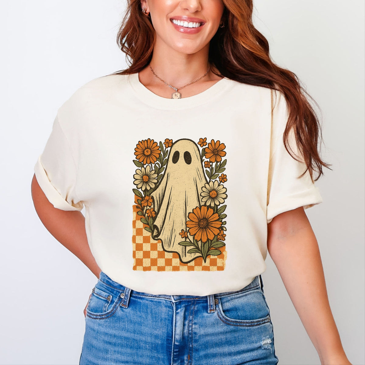Checkered Ghost Floral Vintage - Garment Dyed Tee