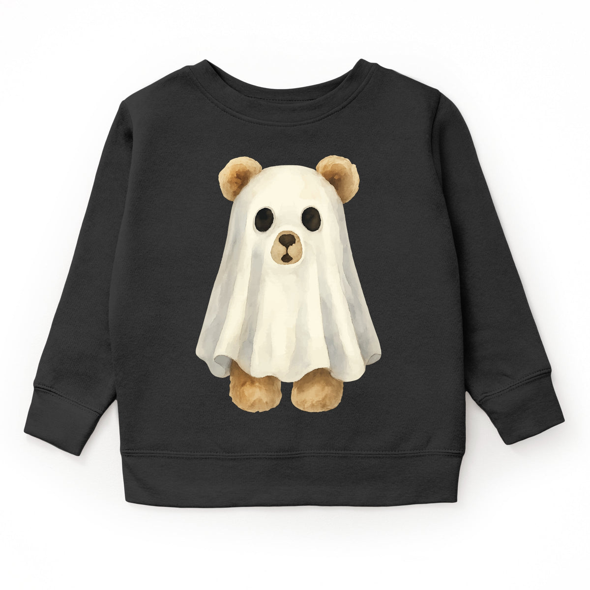 Watercolor Ghost Bear - Kids Toddler Sweatshirt and Kids Youth Sweatshirt