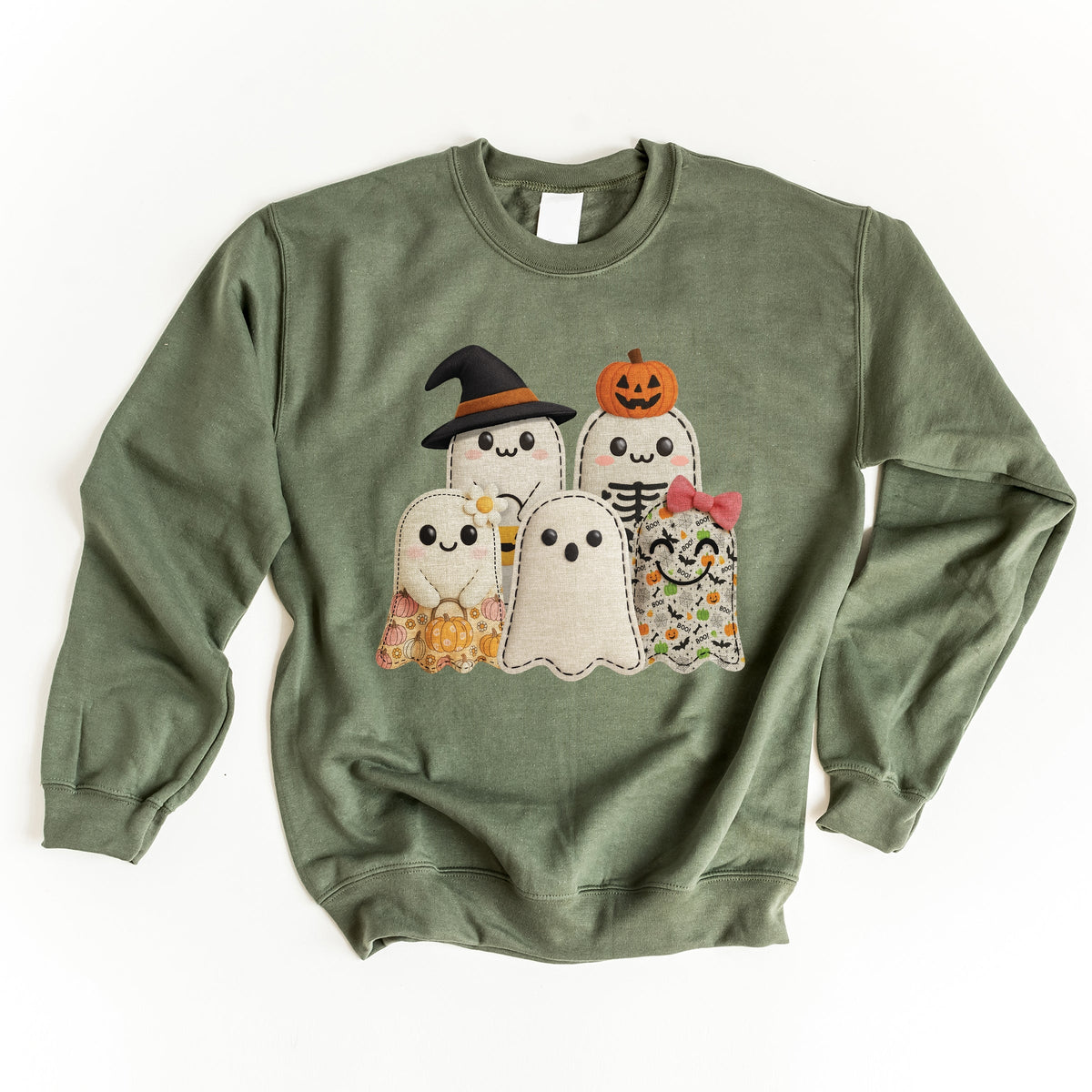 Ghost Family Patchwork Print -  Women's Sweatshirt
