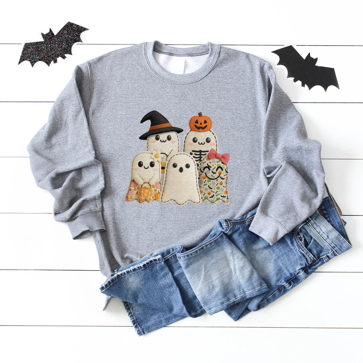 Ghost Family Patchwork Print -  Women's Sweatshirt