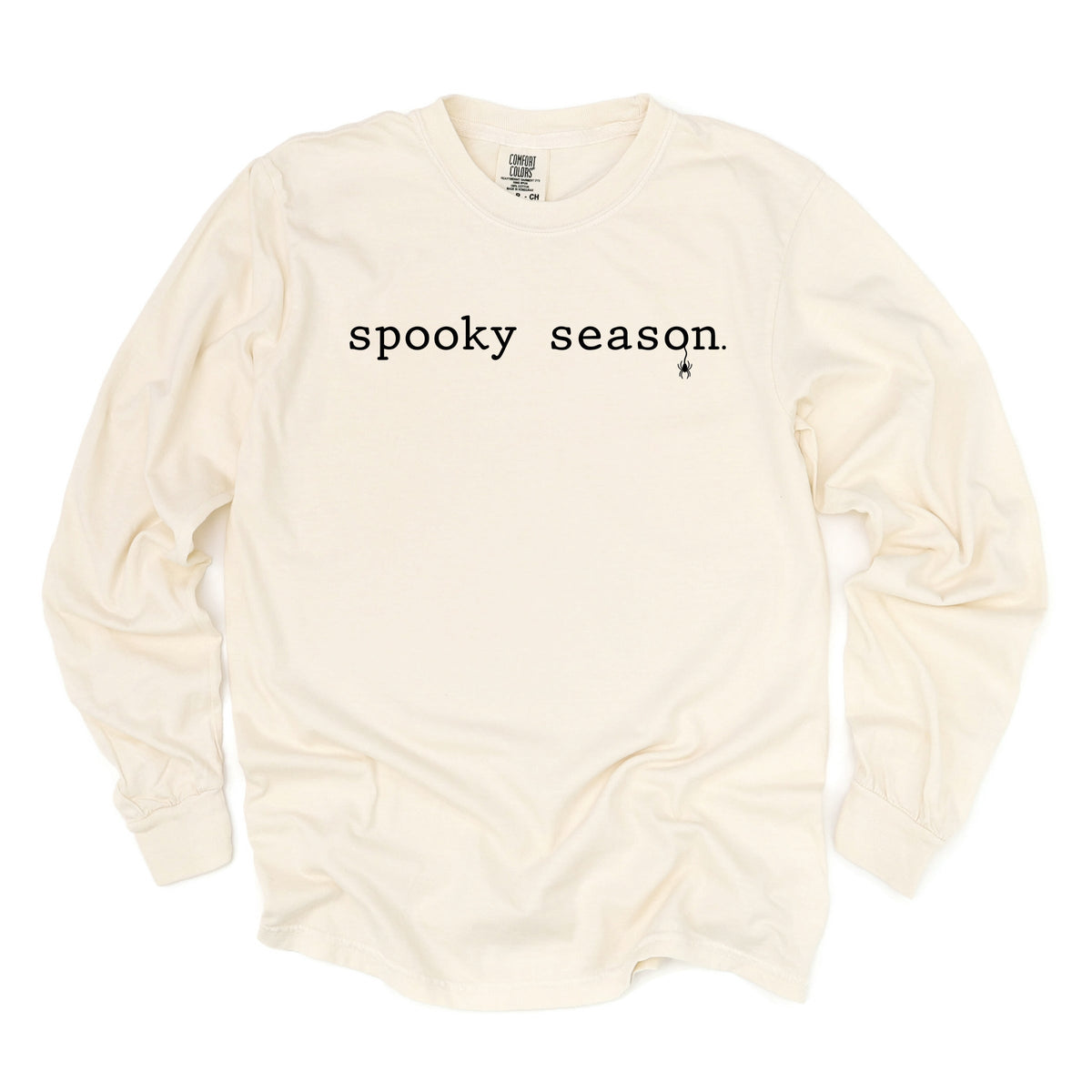 Spooky Season Typewriter - Women's Garment Dyed Long Sleeve Graphic T-Shirt