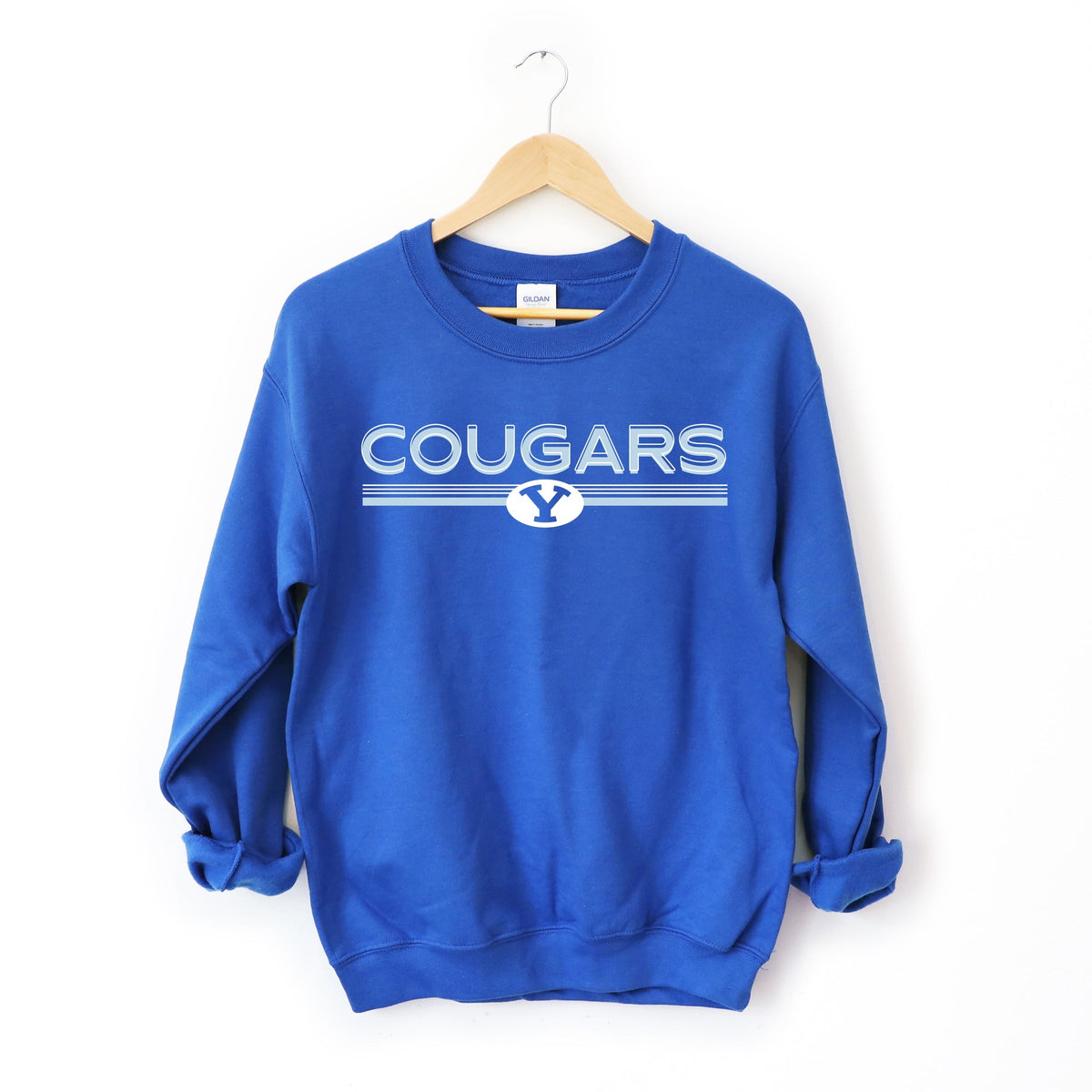 Licensed BYU Cougars Shadowed - Women's Graphic Sweatshirt