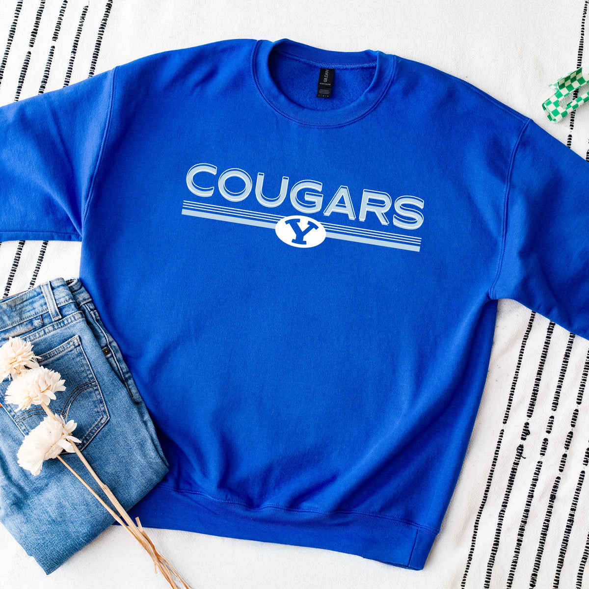 Licensed BYU Cougars Shadowed - Women's Graphic Sweatshirt
