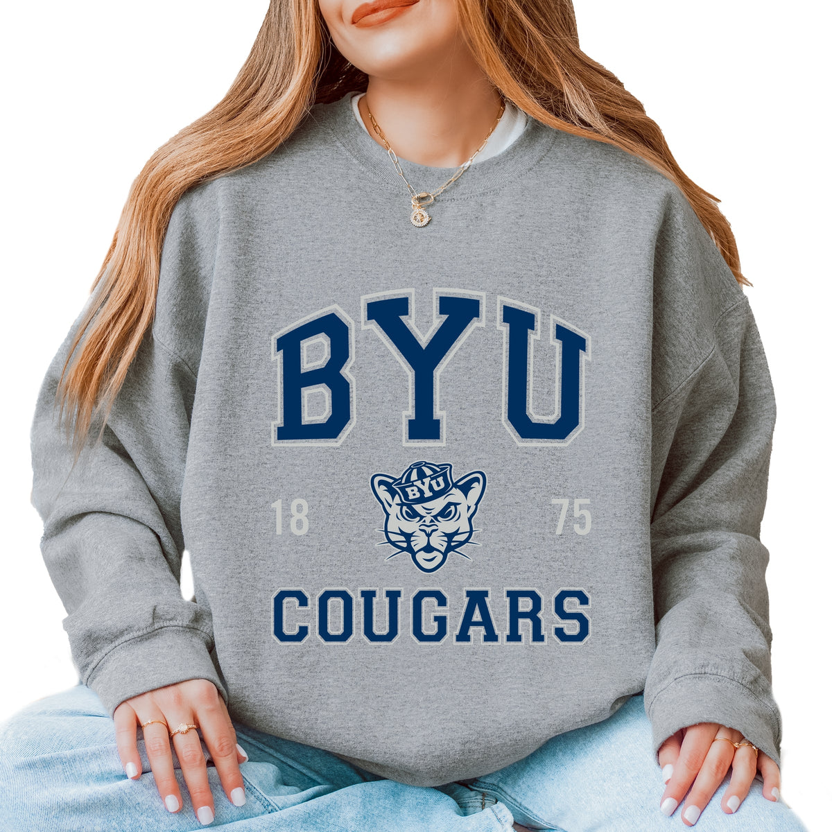 Licensed BYU Cougars Varsity - Women's Graphic Sweatshirt