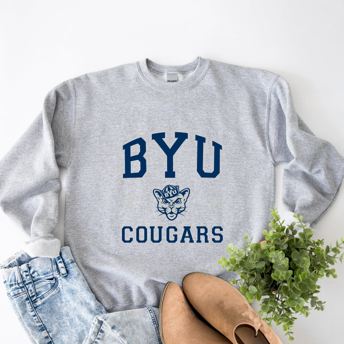 Licensed BYU Cougars Varsity - Women's Graphic Sweatshirt