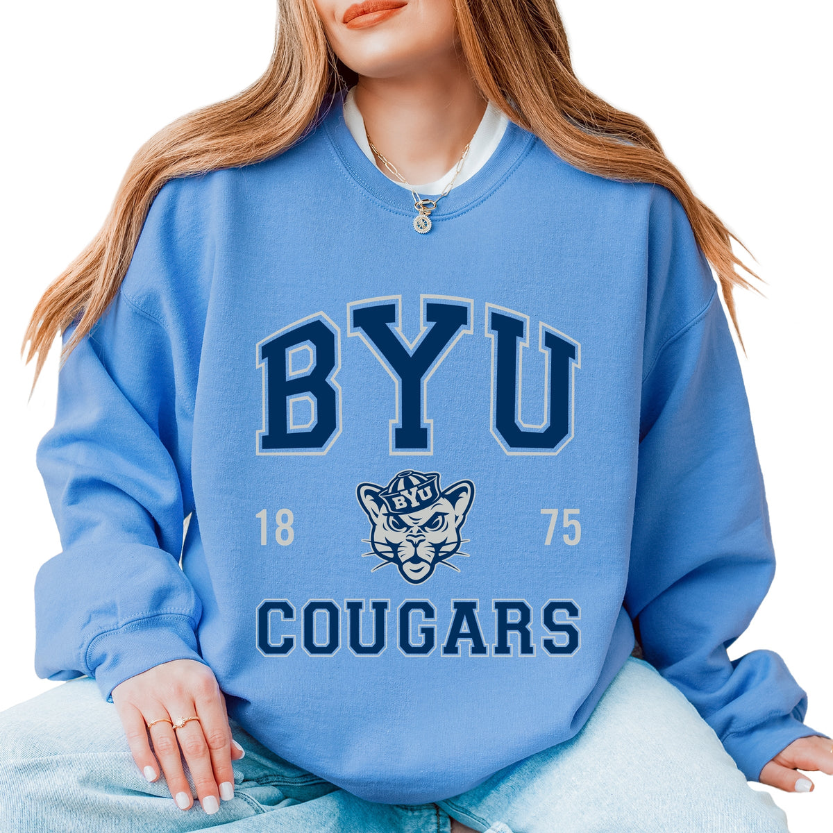 Licensed BYU Cougars Varsity - Women's Graphic Sweatshirt
