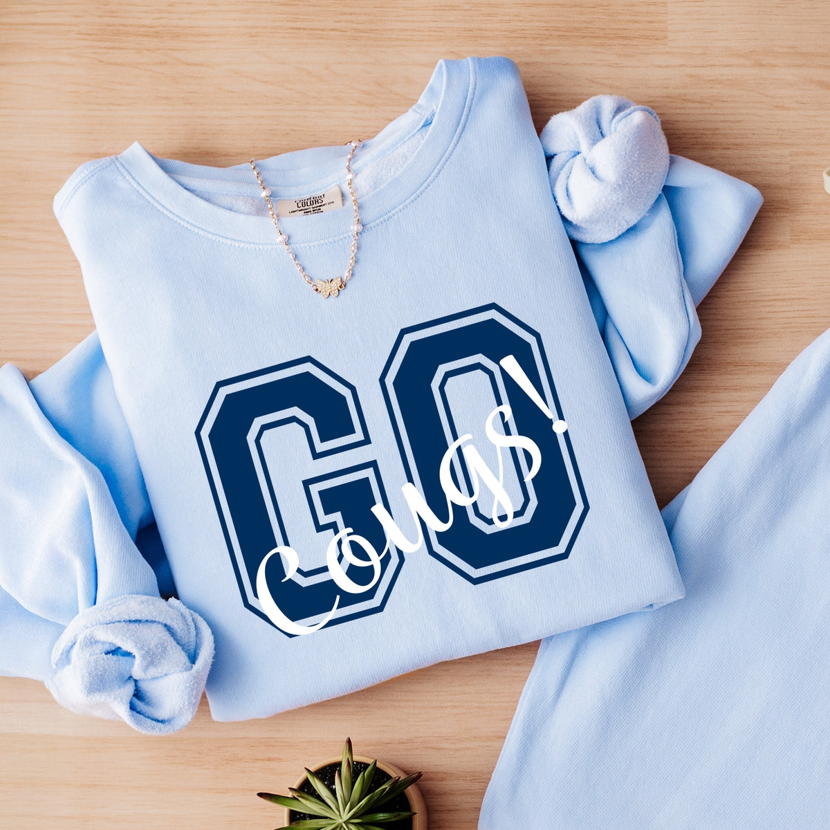 Licensed Go Cougs! - Women's Lightweight Garment Dyed Sweatshirt