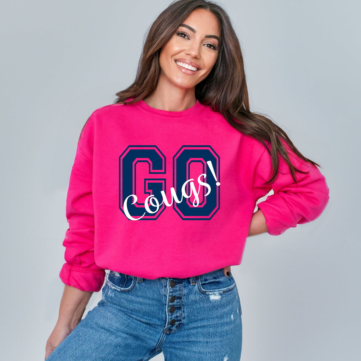 Licensed Go Cougs! - Women's Graphic Sweatshirt
