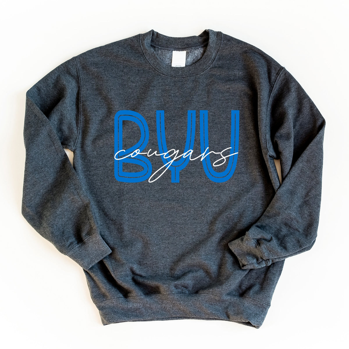 Licensed BYU Cougars Cursive - Women's Graphic Sweatshirt