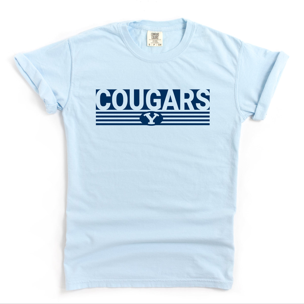 Licensed Cougars Bold Stripes - Women's Garment Dyed Graphic T-Shirt