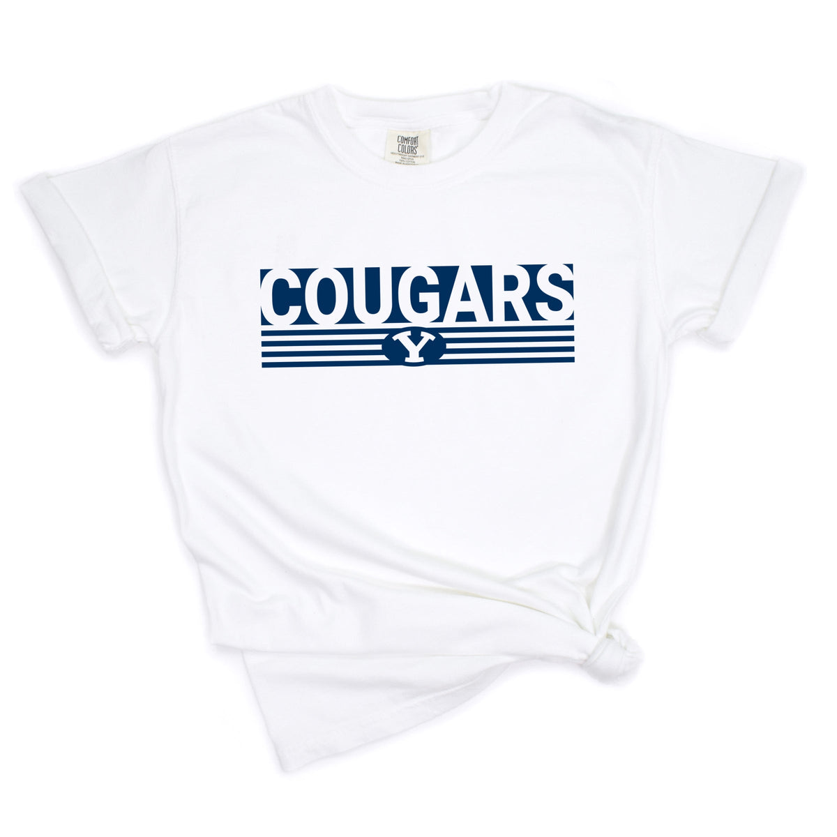 Licensed Cougars Bold Stripes - Women's Garment Dyed Graphic T-Shirt