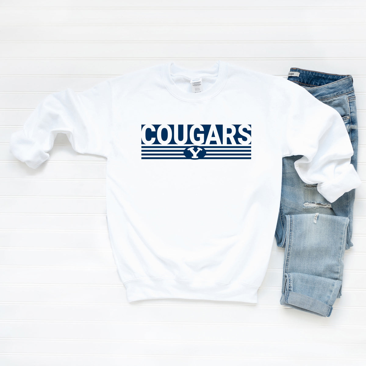 Licensed Cougars Bold Stripes - Women's Graphic Sweatshirt