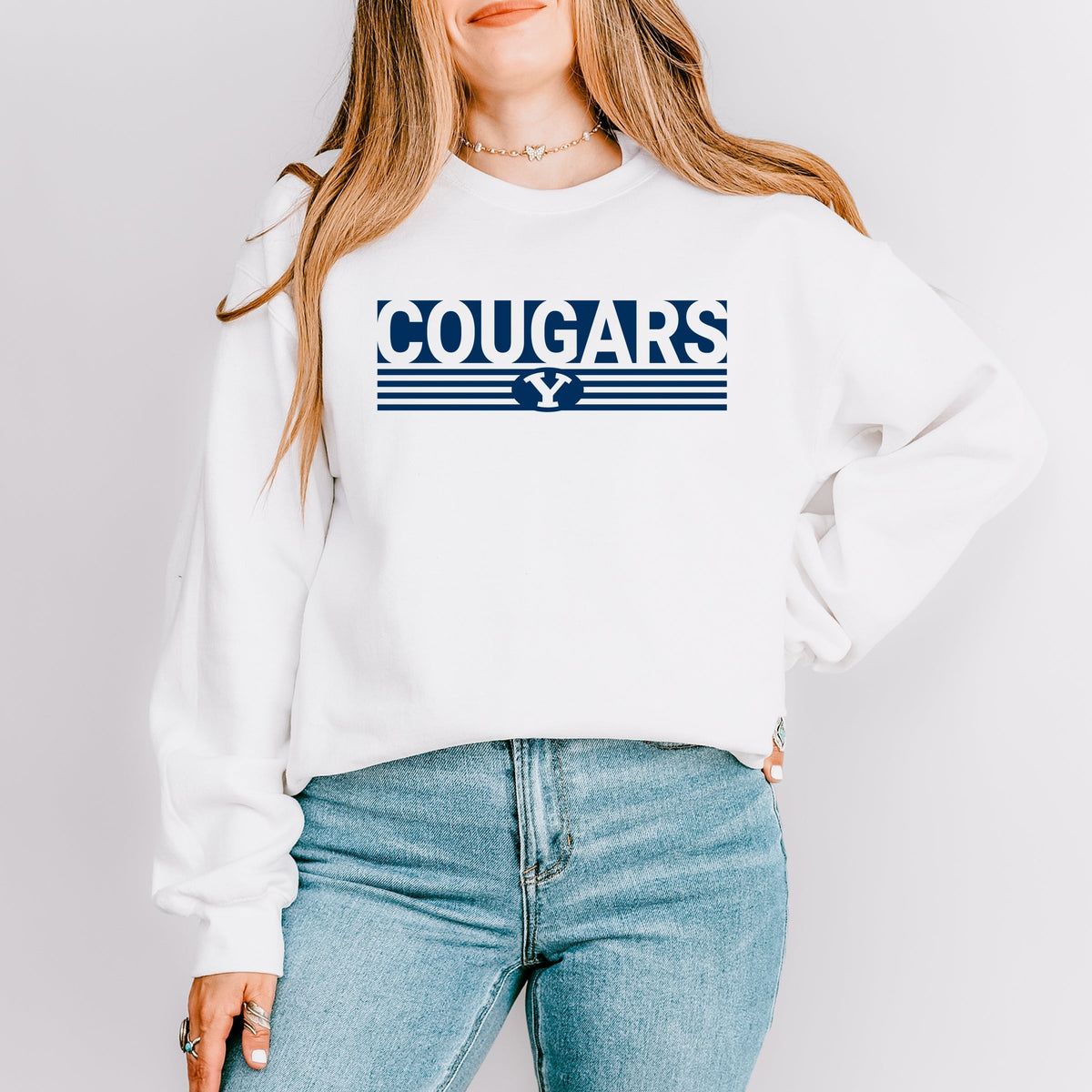 Licensed Cougars Bold Stripes - Women's Graphic Sweatshirt