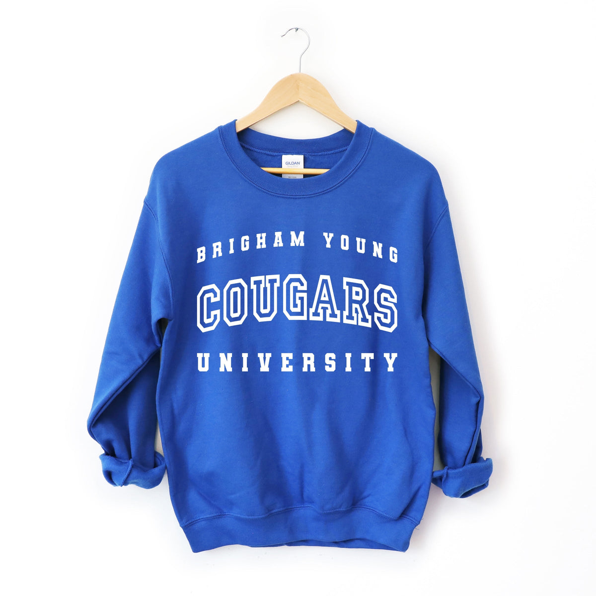 Licensed Brigham Young Cougars Varsity Stacked - Women's Graphic Sweatshirt