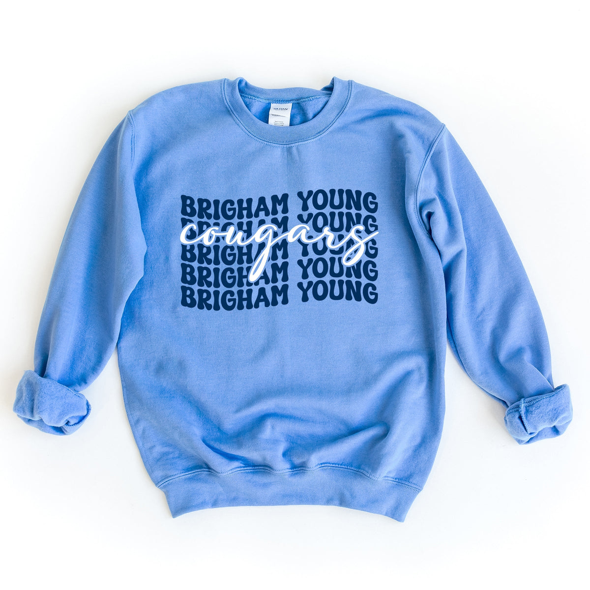 Licensed Brigham Young Stacked Cougars - Women's Graphic Sweatshirt