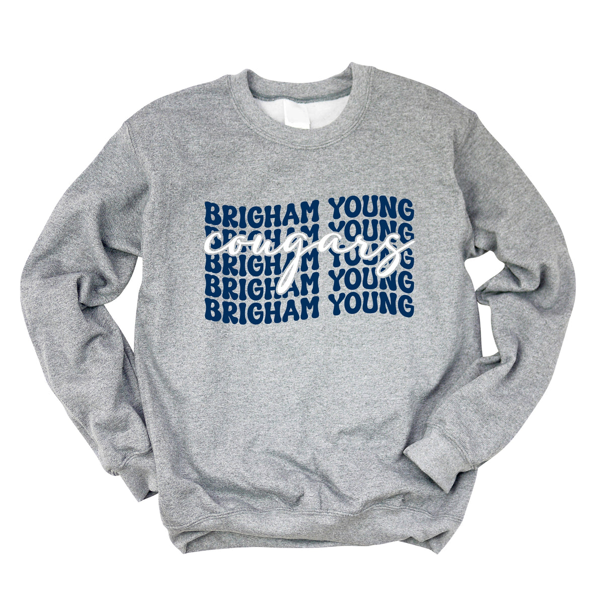 Licensed Brigham Young Stacked Cougars - Women's Graphic Sweatshirt